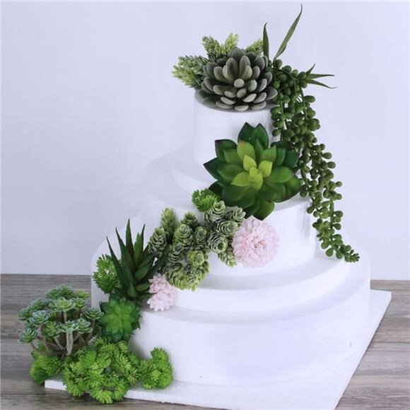 Winlyn 6 Pcs Unpotted Fake Succulents Assorted Faux Succulent in Different - Picture 3 of 7